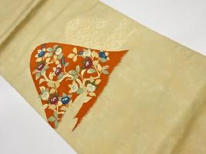 リサイクル　山並みに橘模様織出し名古屋帯